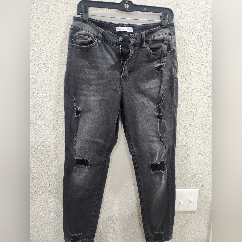 KanCan Distressed Black Jeans